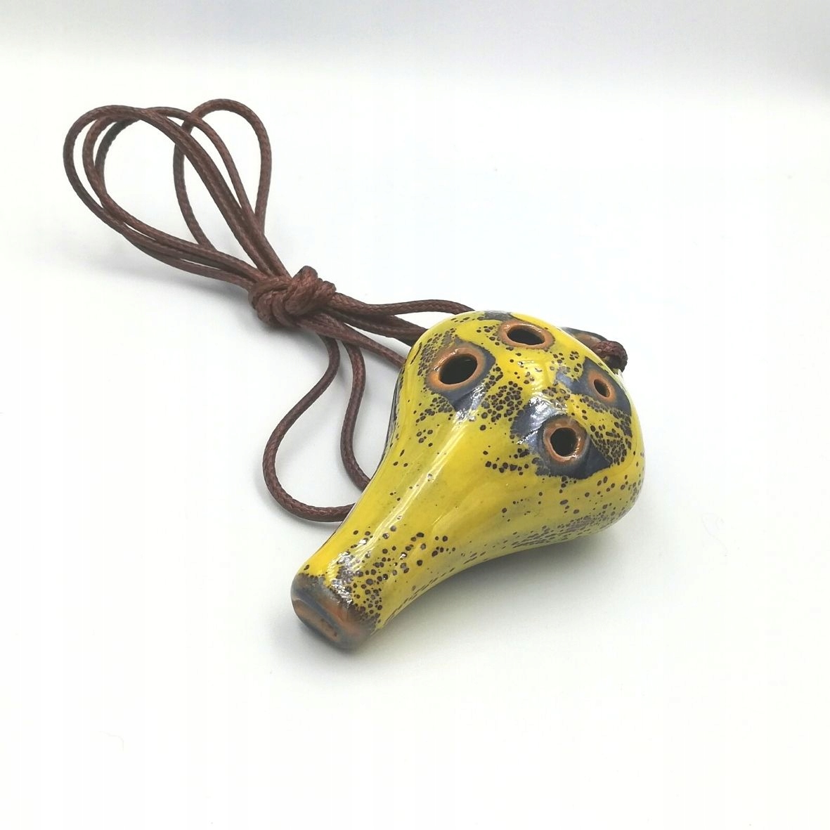 

mini Okaryna ceramiczna żółta 6 otworów chwyty