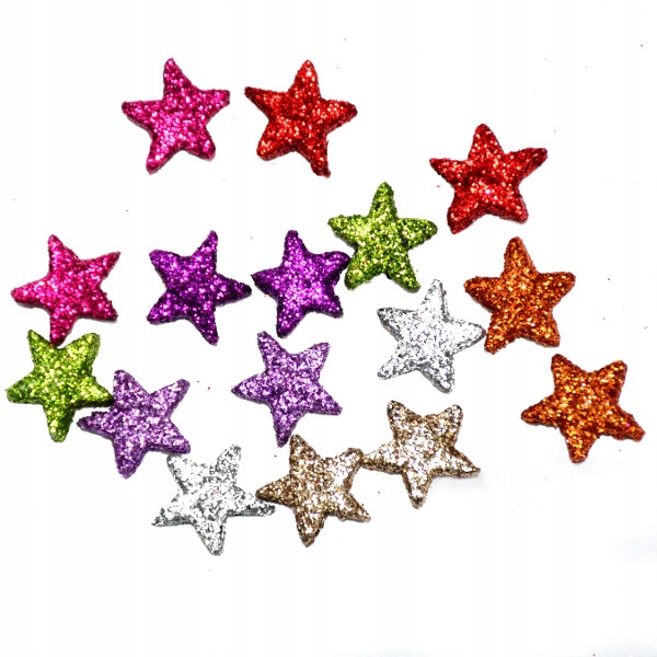 

Gwiazdki brokatowe malutkie MIX Koloru 1,7cm/12sz