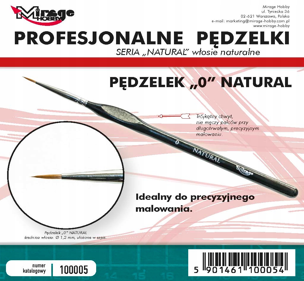 

Pędzel Mirage 100005 Natural nr 0 (włosie naturaln