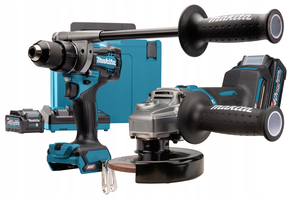 DK0124G201 Zestaw Makita 40V Xgt DF001GZ GA005GZ DC40RA 2 * BL4040 Makpac