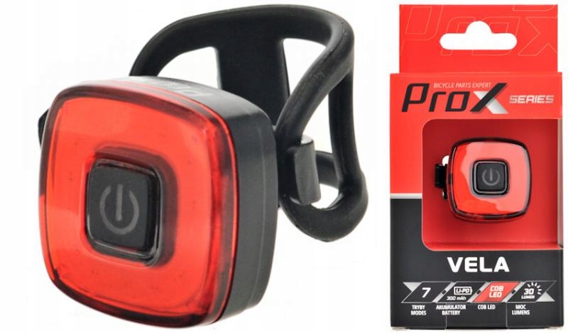 Lampka Rowerowa Tylna Prox Vela 30Lm 300mAh Usb-c Akumulatorowa Na Sztycę