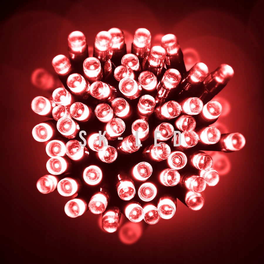 ZEWNĘTRZNE LAMPKI CHOINKOWE 300 LED CZERWONY Zasilanie sieciowe