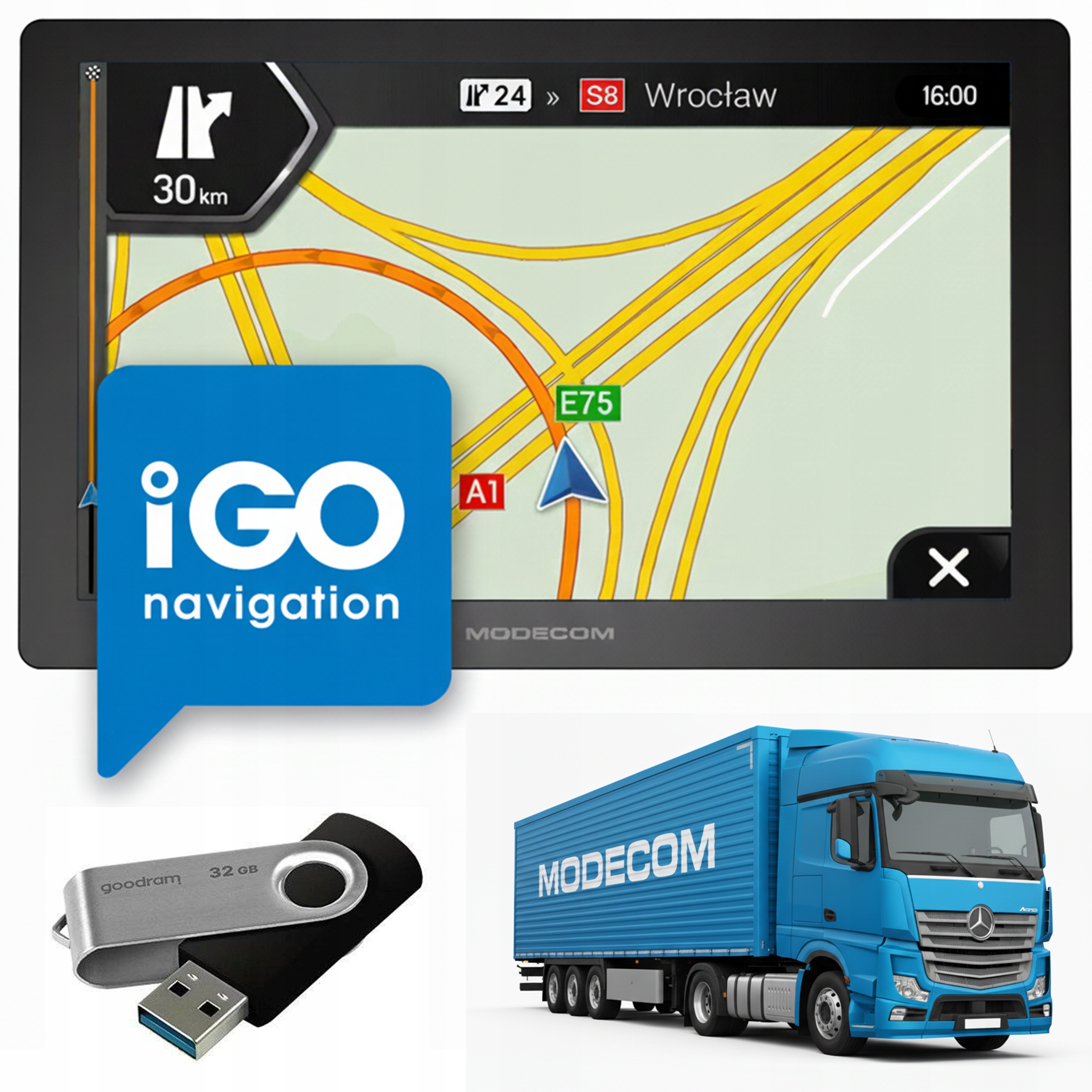 9-PALCOVÁ Nákladná Navigácia Tir Igo Truck Modecom CX 9.3 Igo Truck 2025