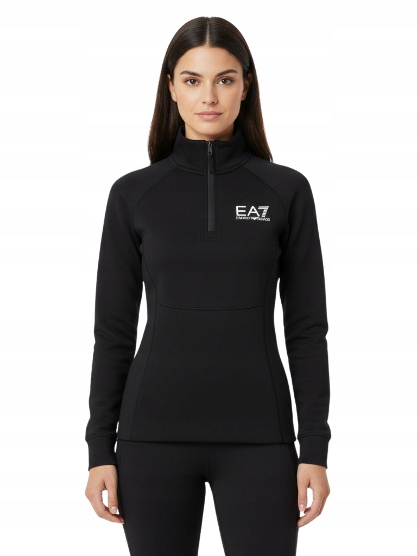 Mikina dámská EA7 Emporio Armani Kitzbühel Powerstretch Half Zip Black L