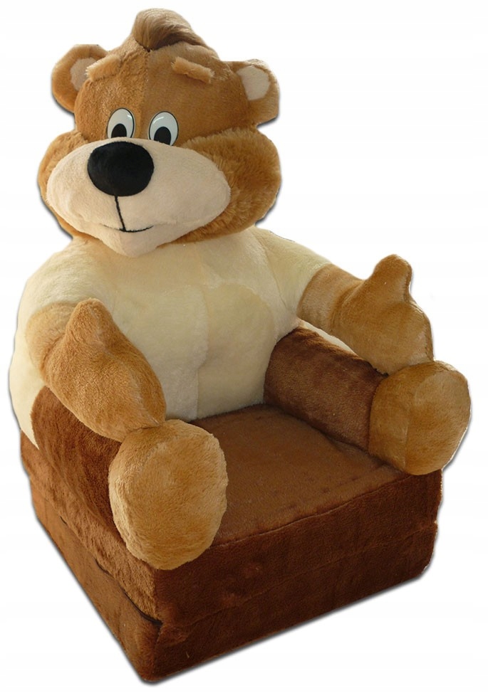 ROZKŁADANY FOTELIK PLUSZOWY PUFA MIŚ