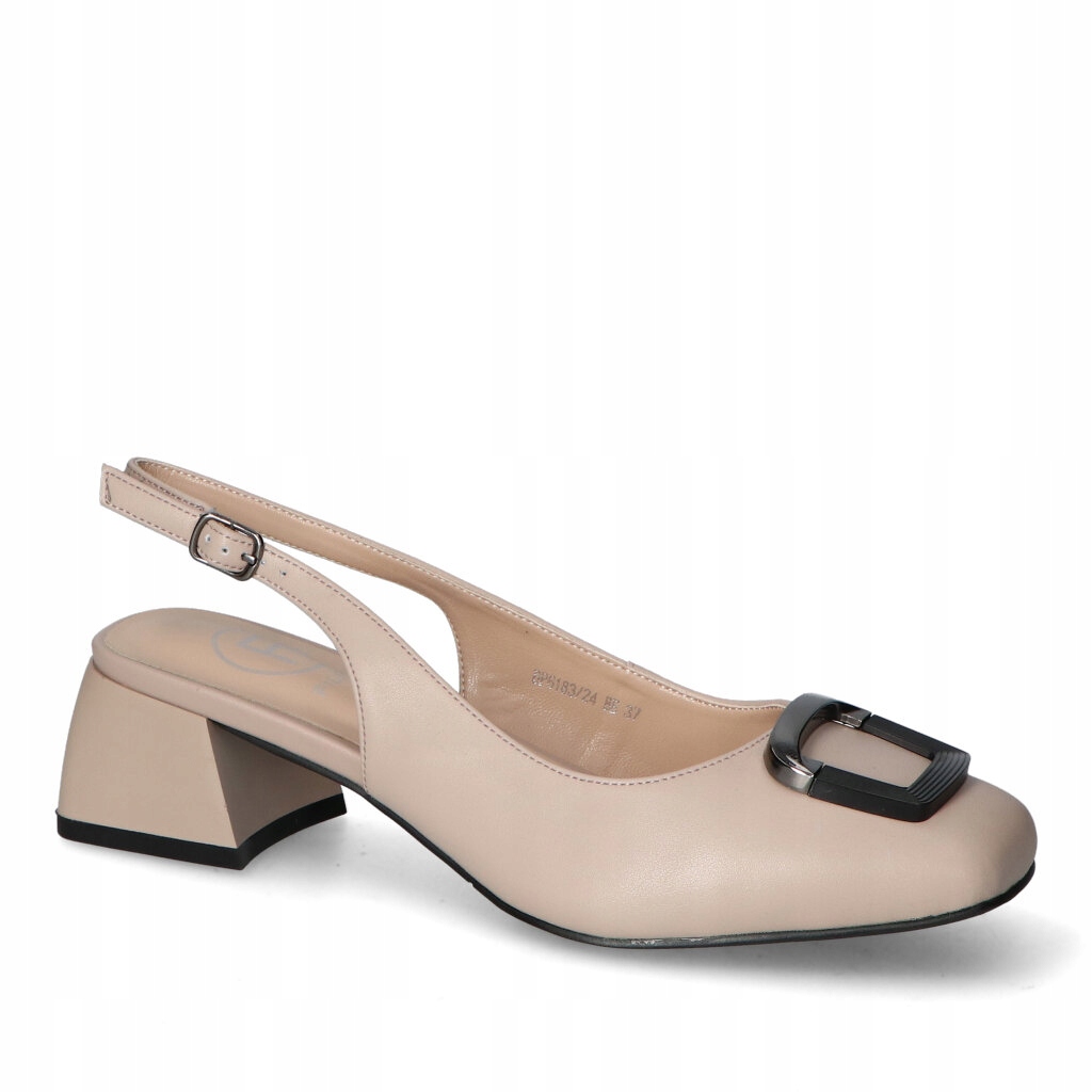 Dámské sandály na nízkém podpatku Filippo Béžové s koženou ozdobou 37