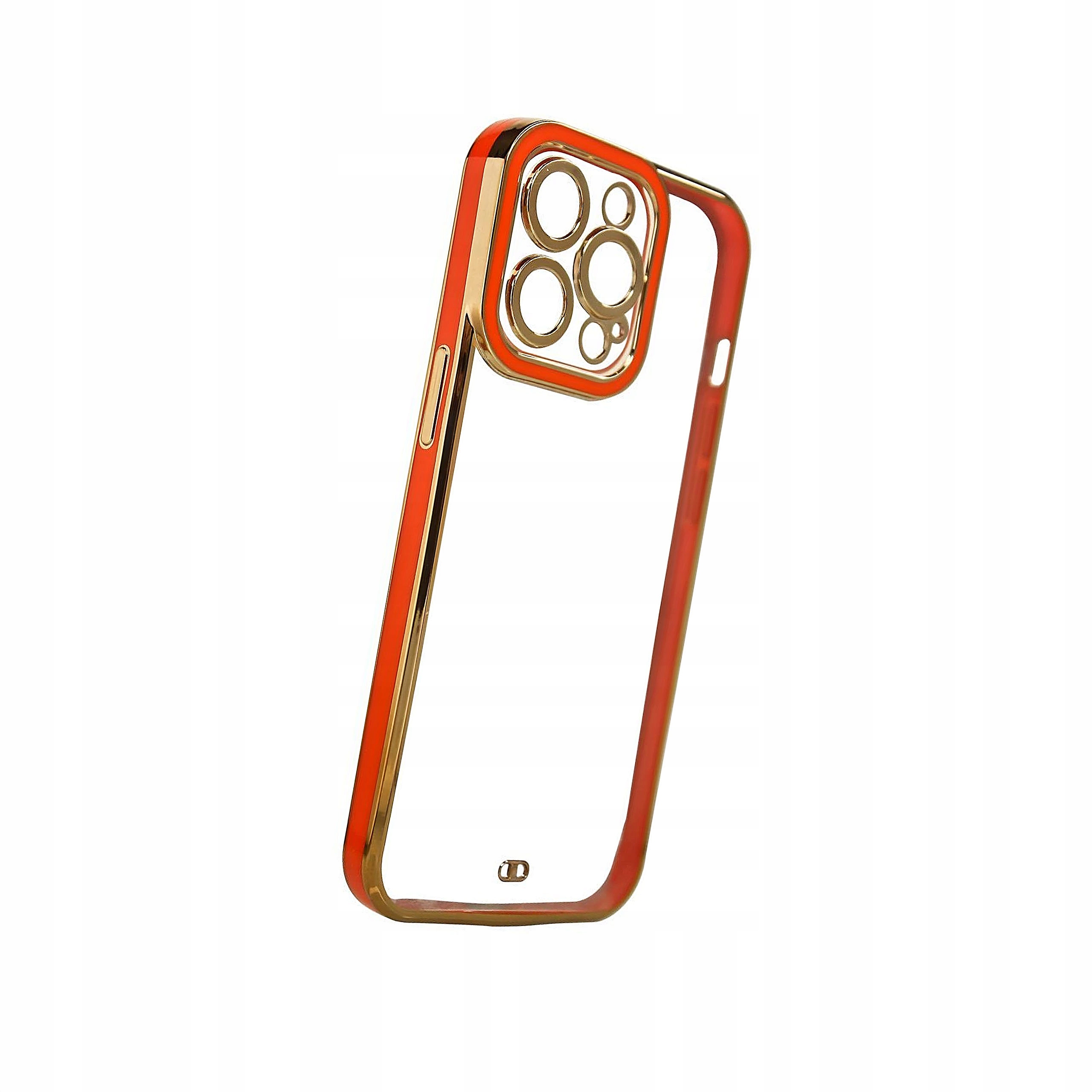 Fashion Case etui do iPhone 12 Pro żelowy pokrowiec ze złotą ramką czerwony