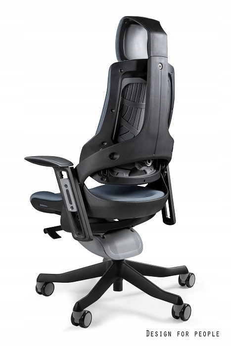 KRZESŁO ERGONOMICZNE WAU 2 CZARNY TKANINA BRĄZ Marka Unique