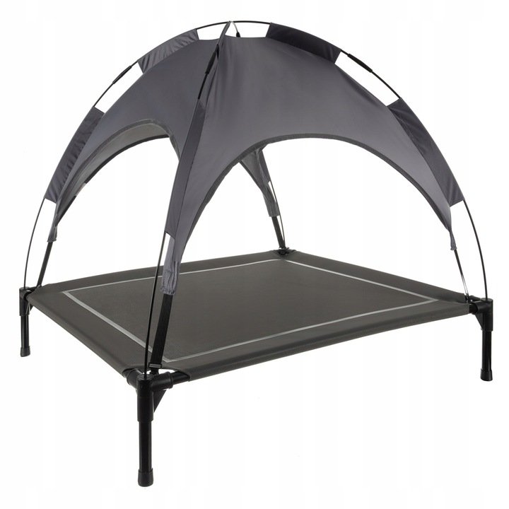 Levně Purlov 25428 Pelíšek pro psy se stříškou 90 x 90 x 70 cm, šedá