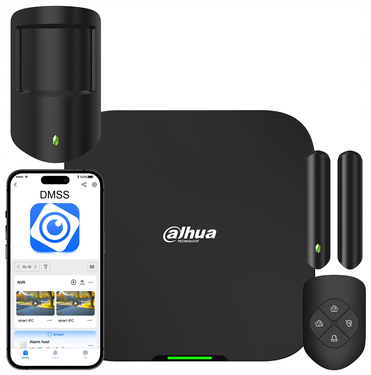 Bezdrôtový alarm Dahua 4G Lte Sms Aplikácia ART-ARC3800H-03-FW2 Black