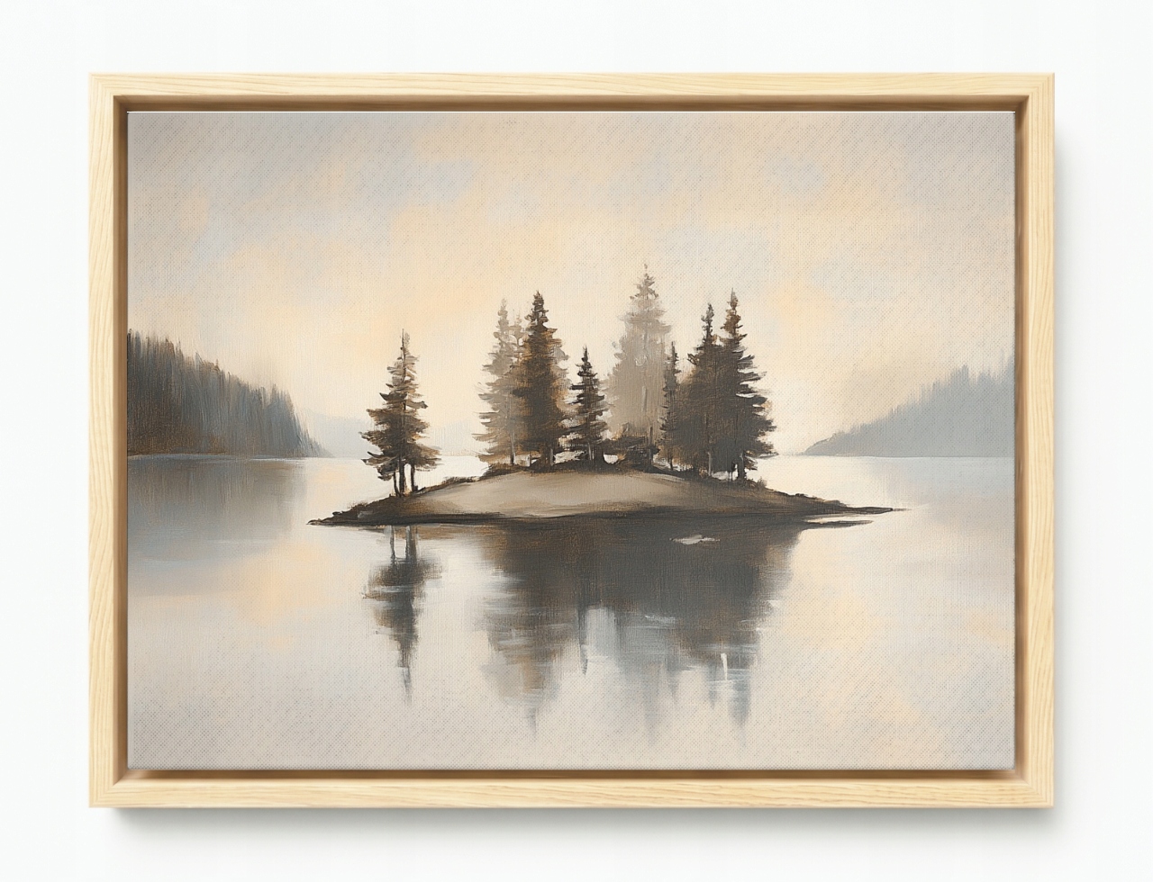 Obraz Rám American Box Krajina Hory Les Jazero Fiord Ostrov Smrek 80x60