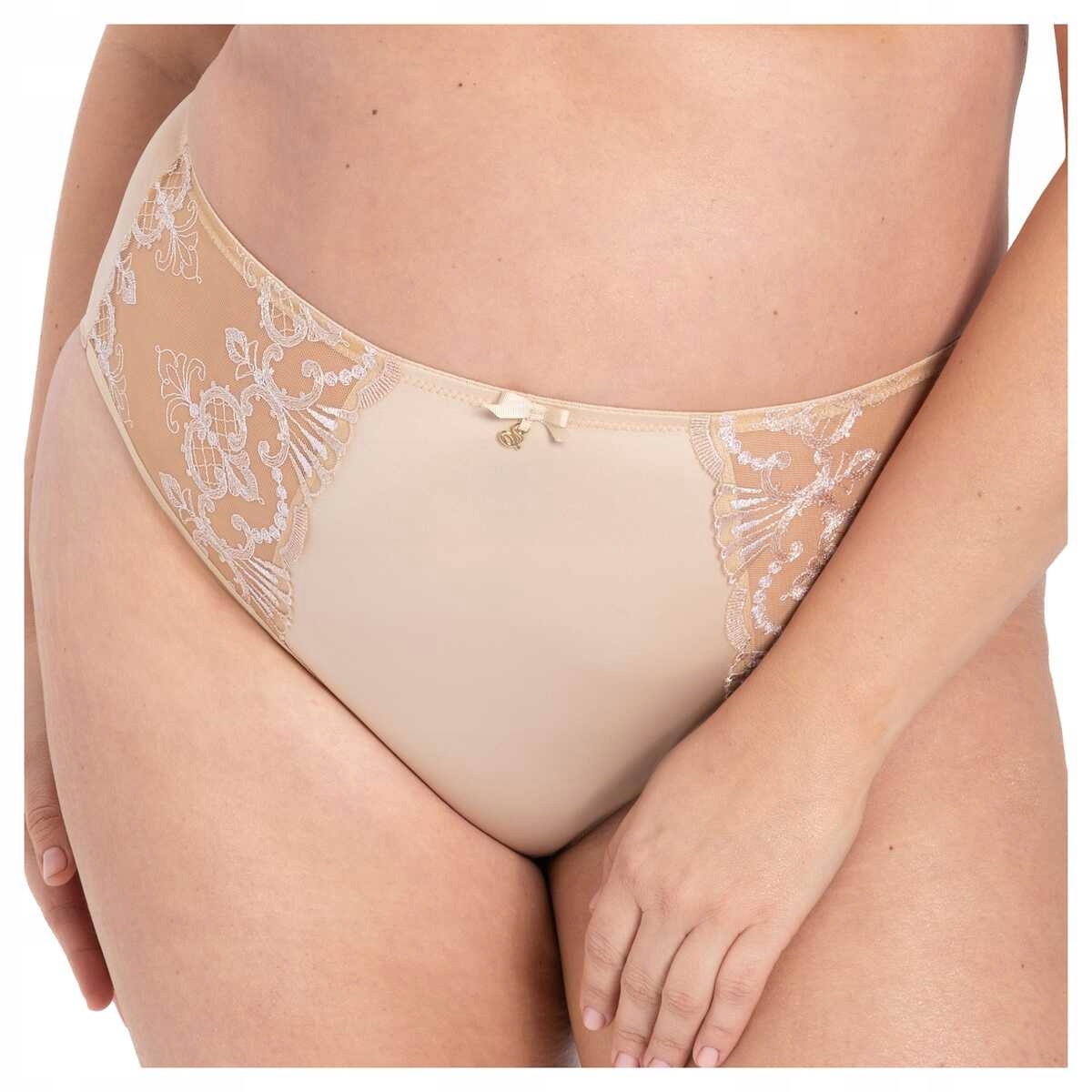 Samanta Kalhotky dámské kalhotky elegantní výšivka Perla B400 zlaté 2XL