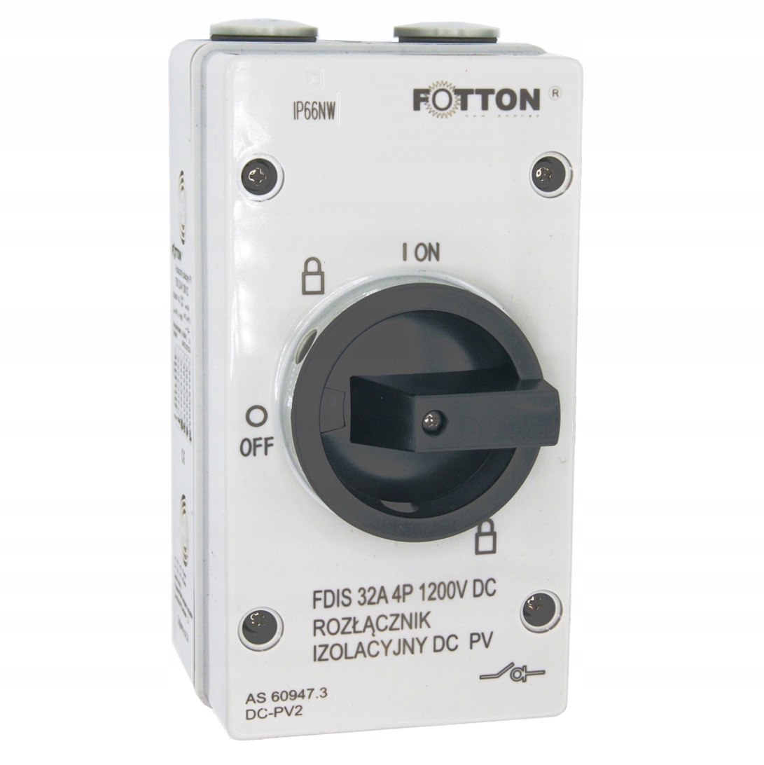 Rozpojovač Fdis 32A 4P Ob 0-1 IP66 1200V DC Fotton Siso