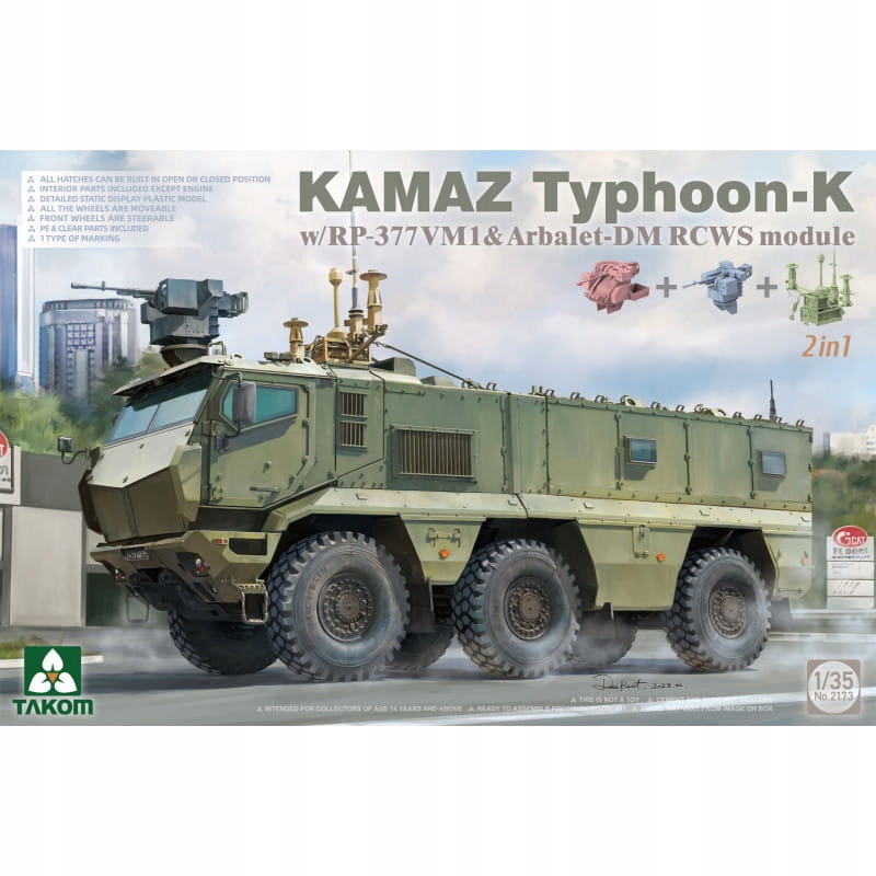Kamaz Typhoon-K w/RP-377VM1, Arbalet-DM Rcws Module 1:35 Takom 2173