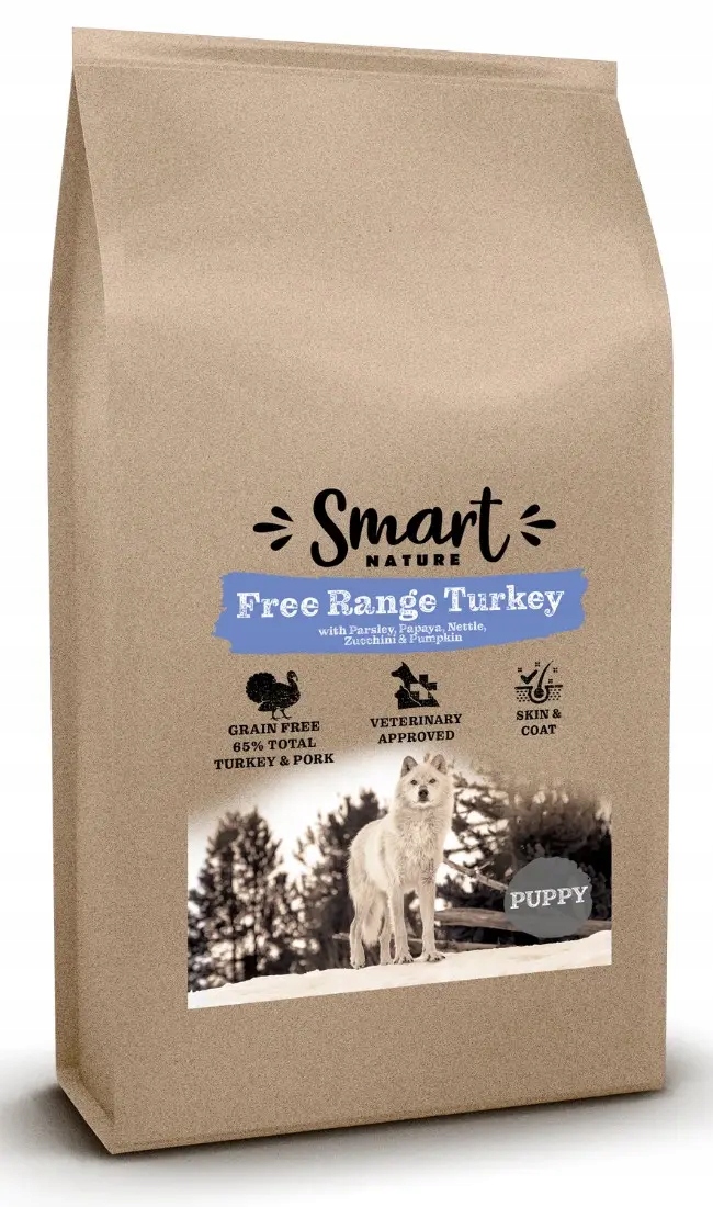 Smart Nature přírodní suché krmivo pro štěňata krůta s kolagenem 65% masa