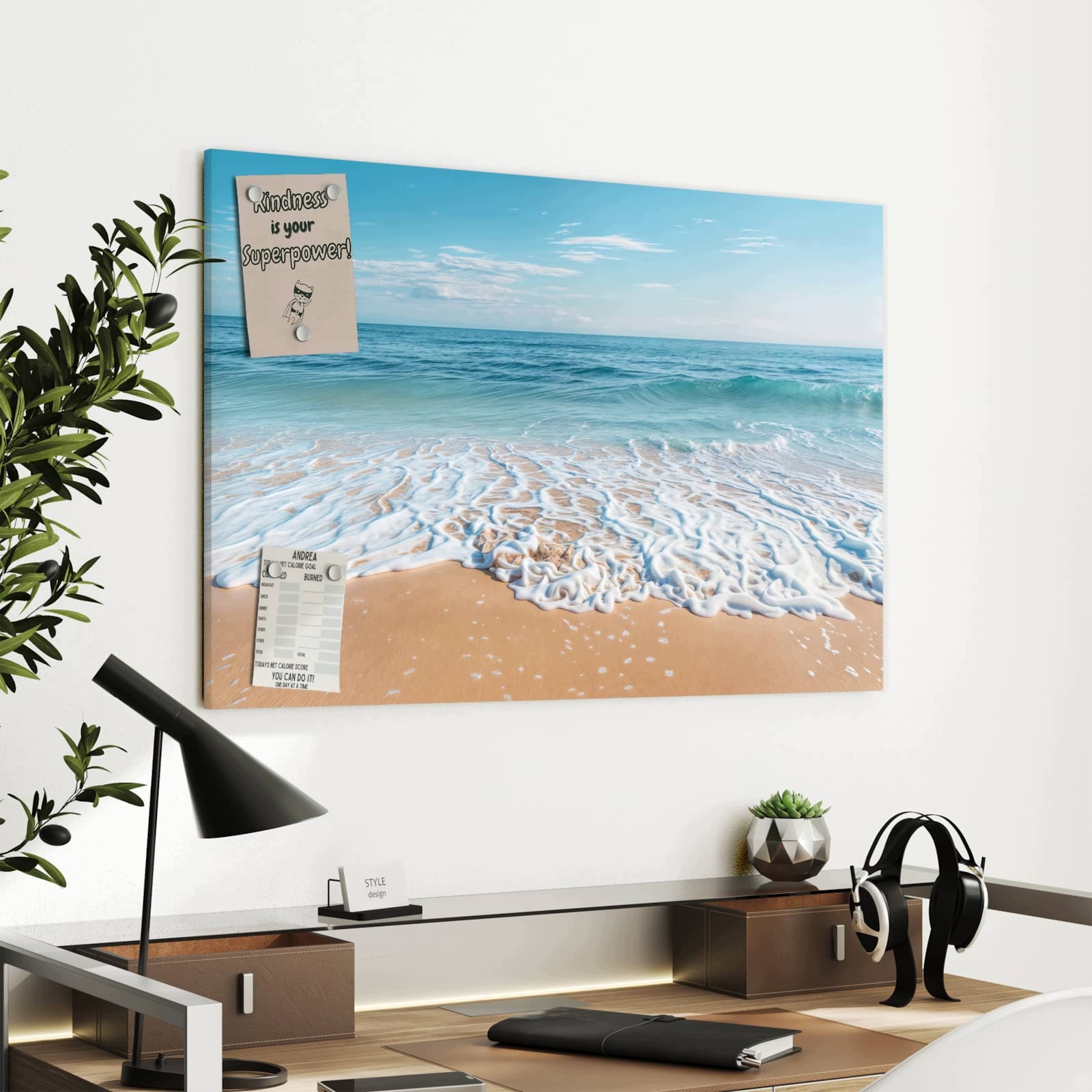 Magnetická tabule Tropikalny Pláž 90 × 60 cm