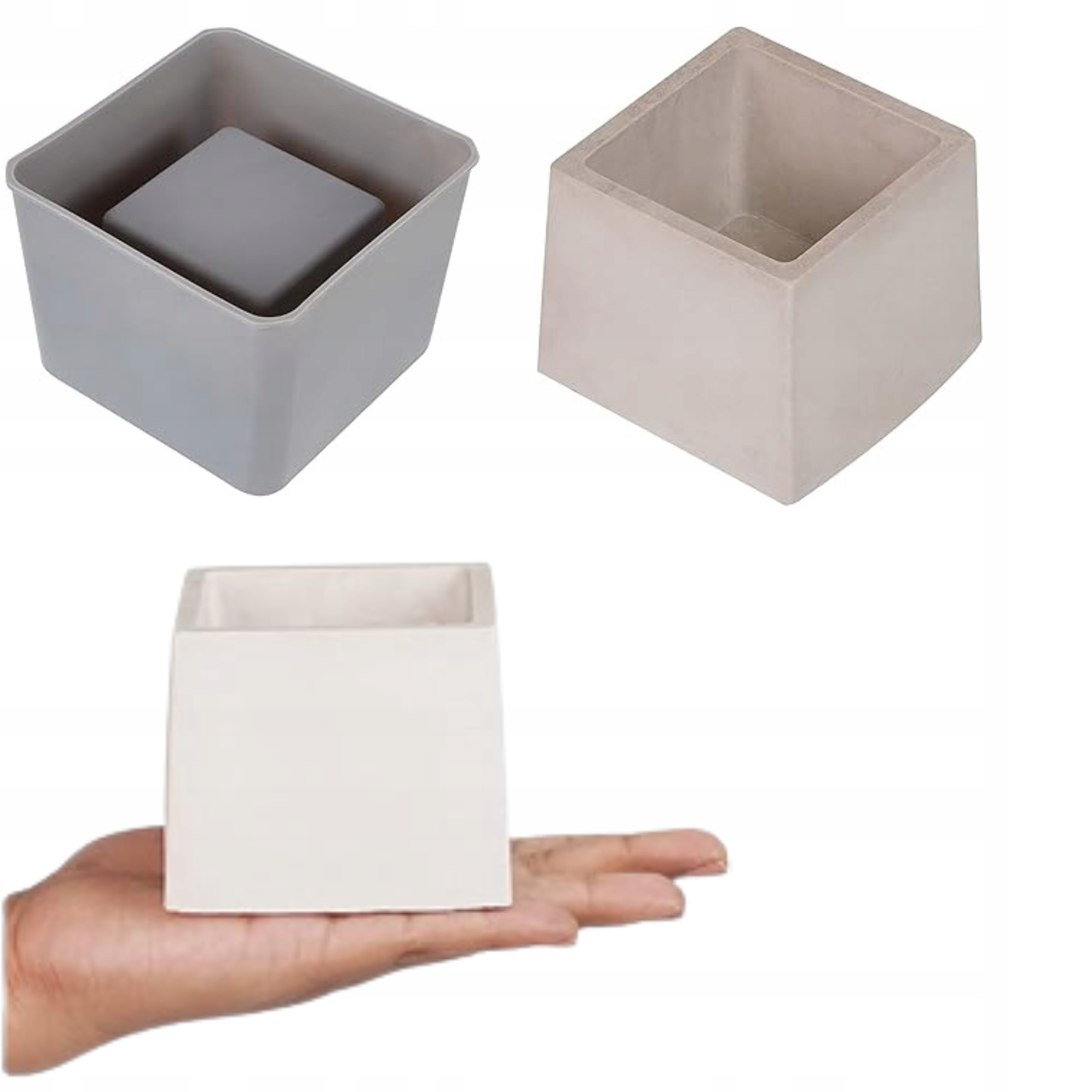 ZESTAW FORM SILIKONOWYCH DO ODLEWU Z GIPSU POLIMEROWEGO BETONU POJEMNIKI XL Marka bez marki