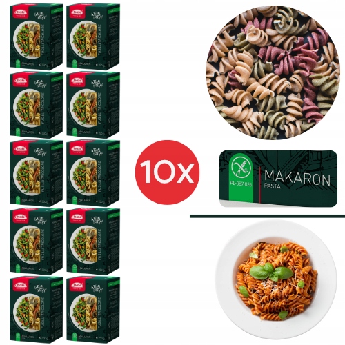 Levně 10x Bezlepkové těstoviny Fusilli tricolore Incola 250 g bez pšenice a laktózy