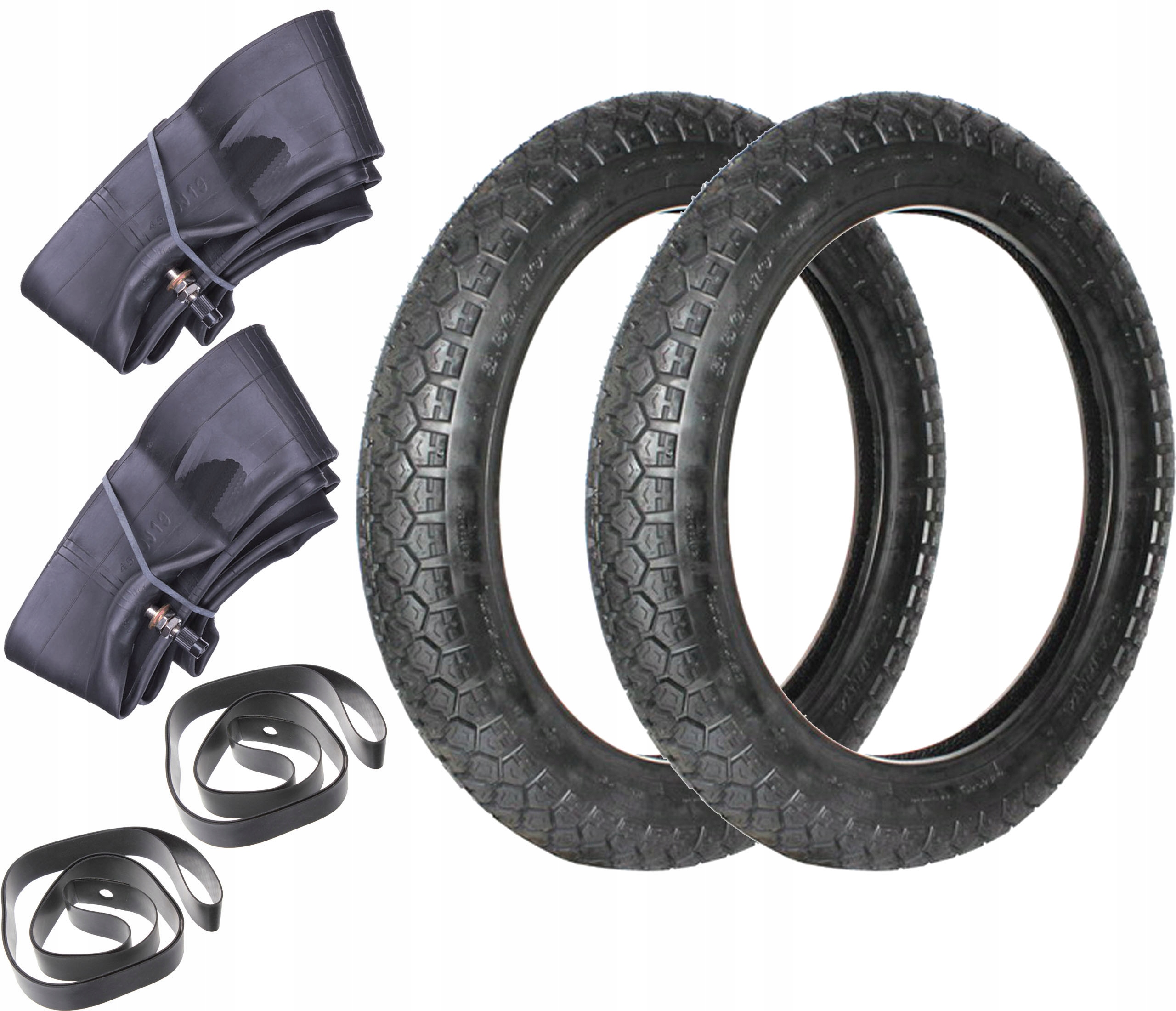 Wfm Wsk Shl Dniepr Simson Awo Junak 2x Opona 19-3.00 19x3.00 Dętka Fartuch