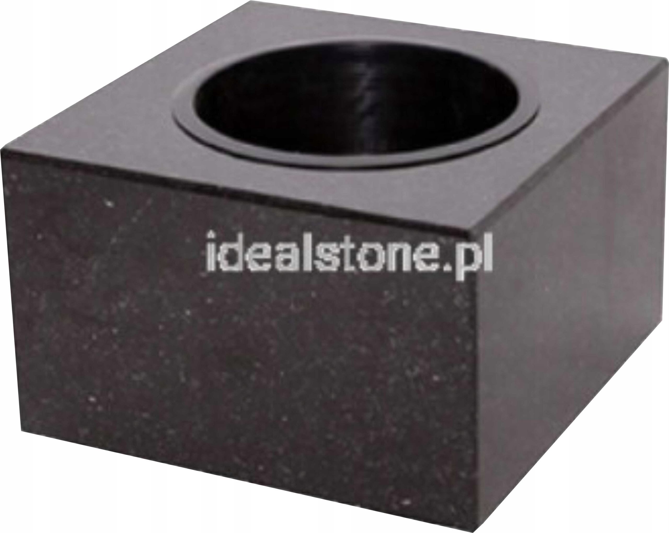 Náhrobná miska Granitová Štvorcová Čierna, výška 15 cm, šírka 25 cm
