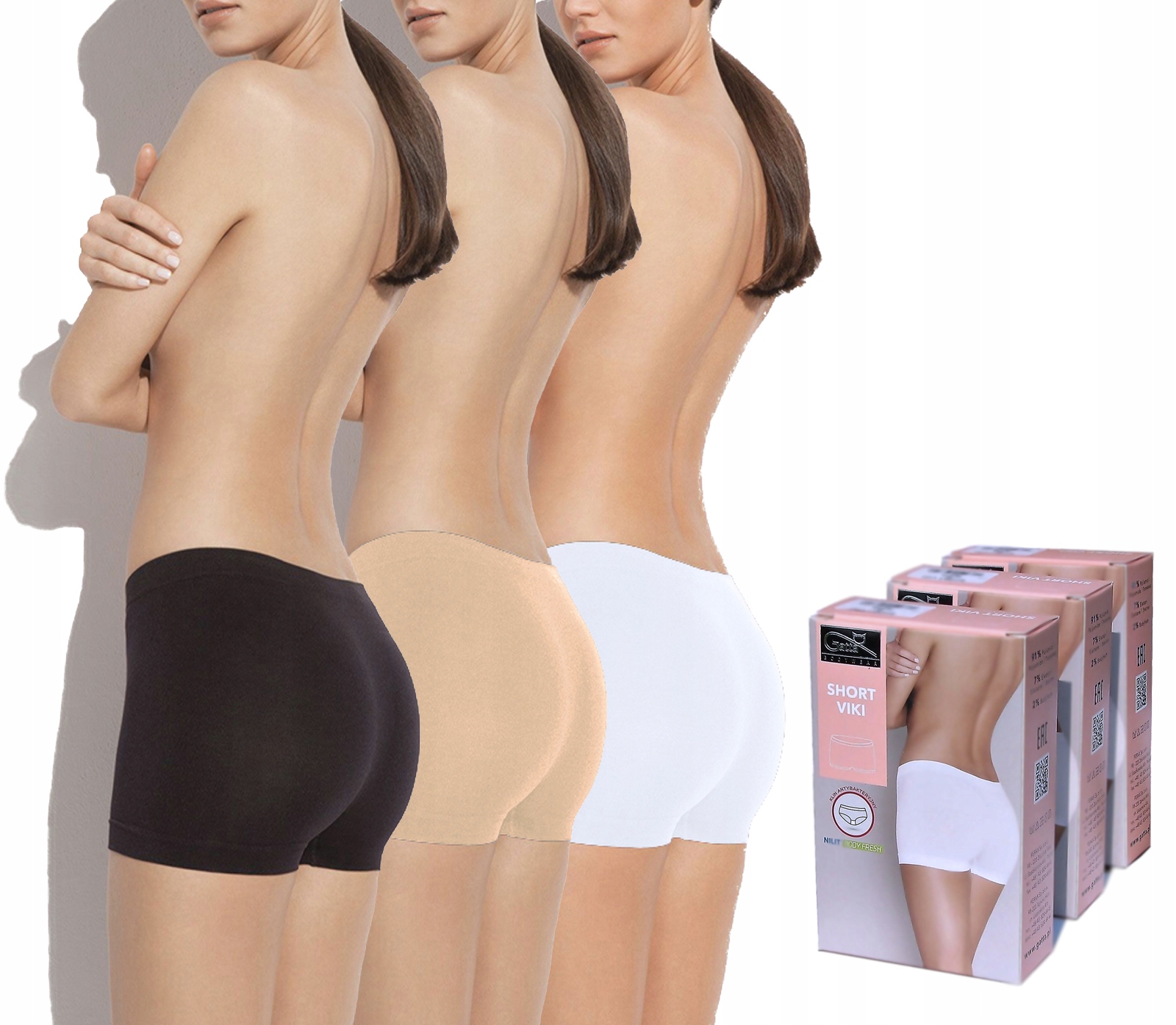 

Gatta Szorty damskie bezszwowe Viki 3szt mix L