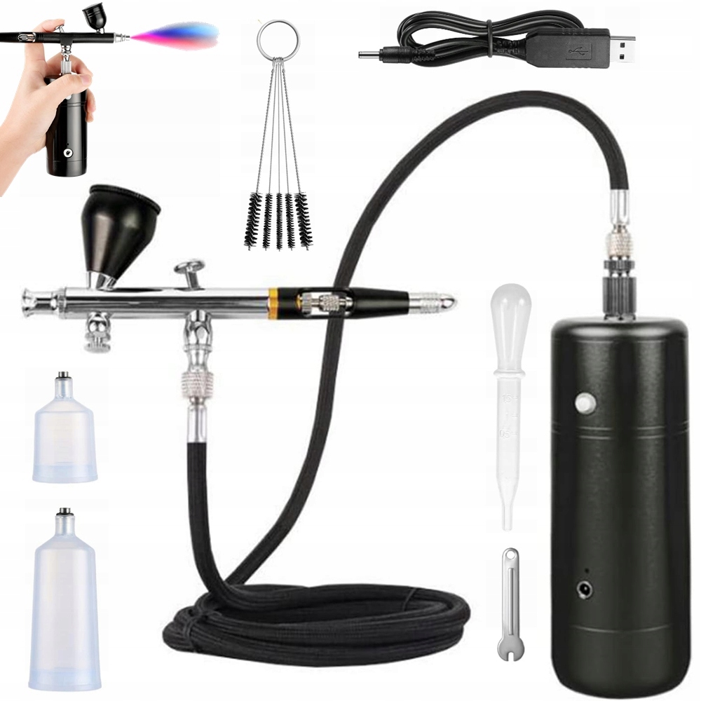 Sada airbrush, bezdrátový airbrush s kompresorem pro vybarvování modelů