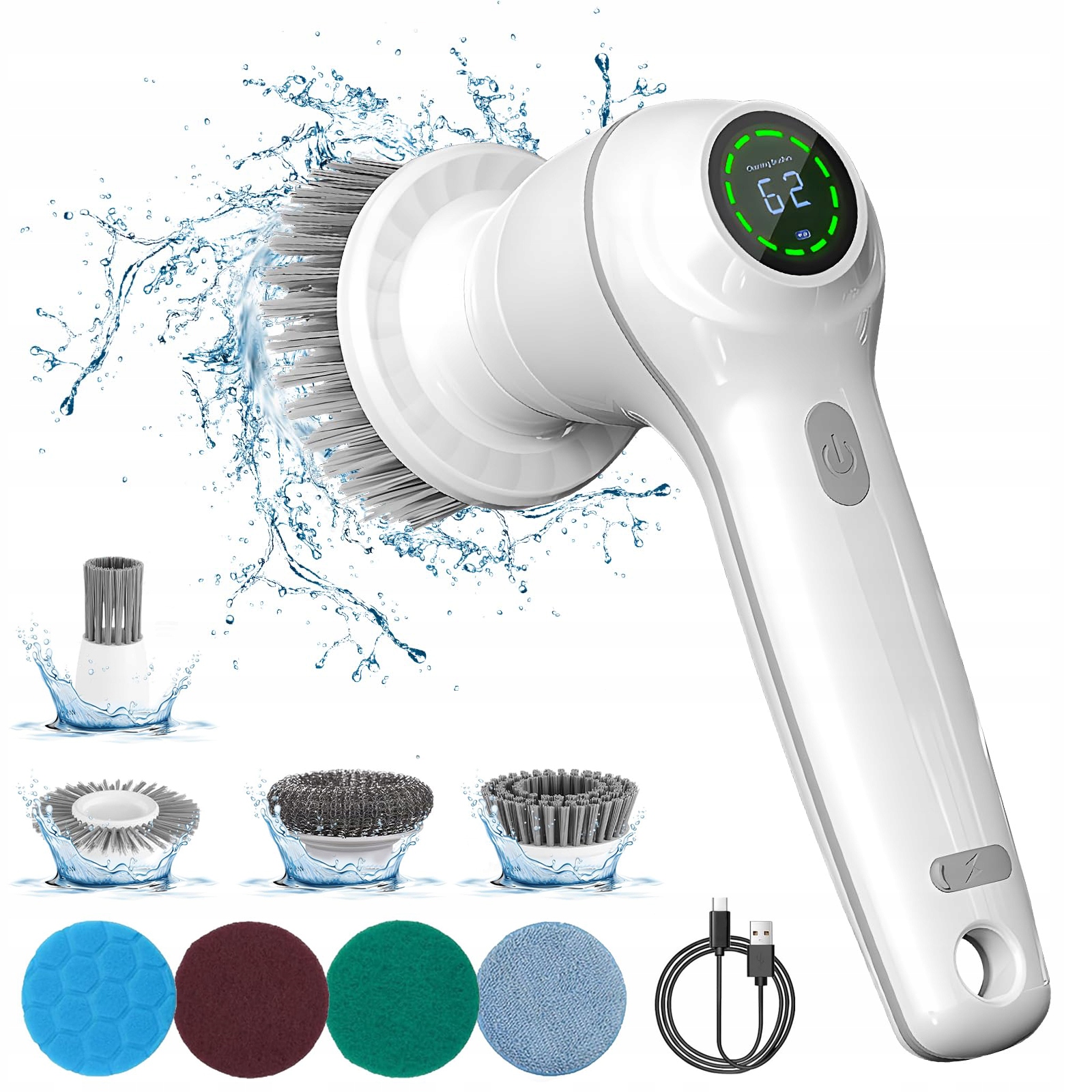 Levně 8V1 Elektrický Rotační Multifunkční Kartáč Pro Úklid A Čištění