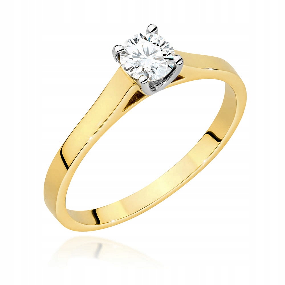 Prstýnek ze žlutého zlata s briliantem, certifikát Igi 0.50 r13