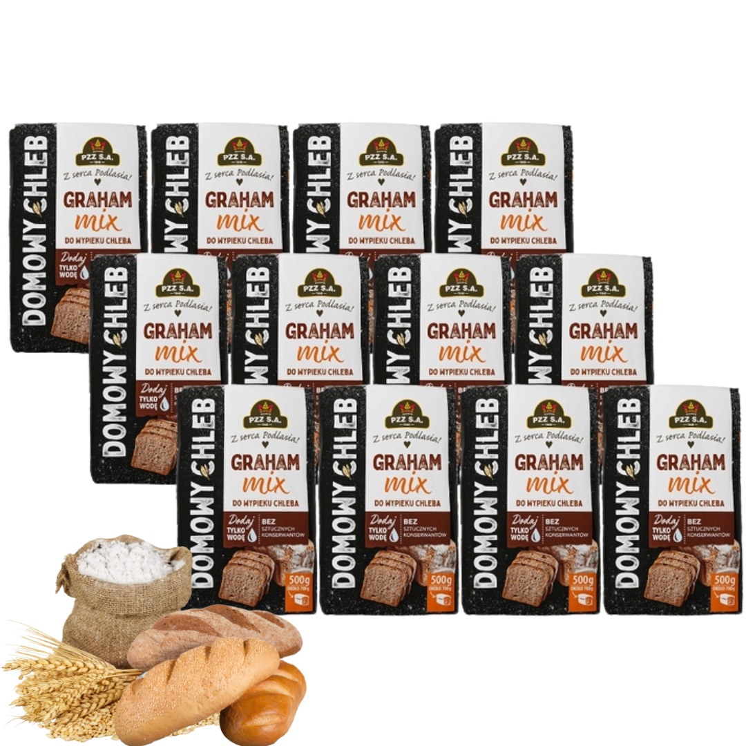 Levně Pzz Směs na pečení domácího chleba Graham 500 g x 12 kusů