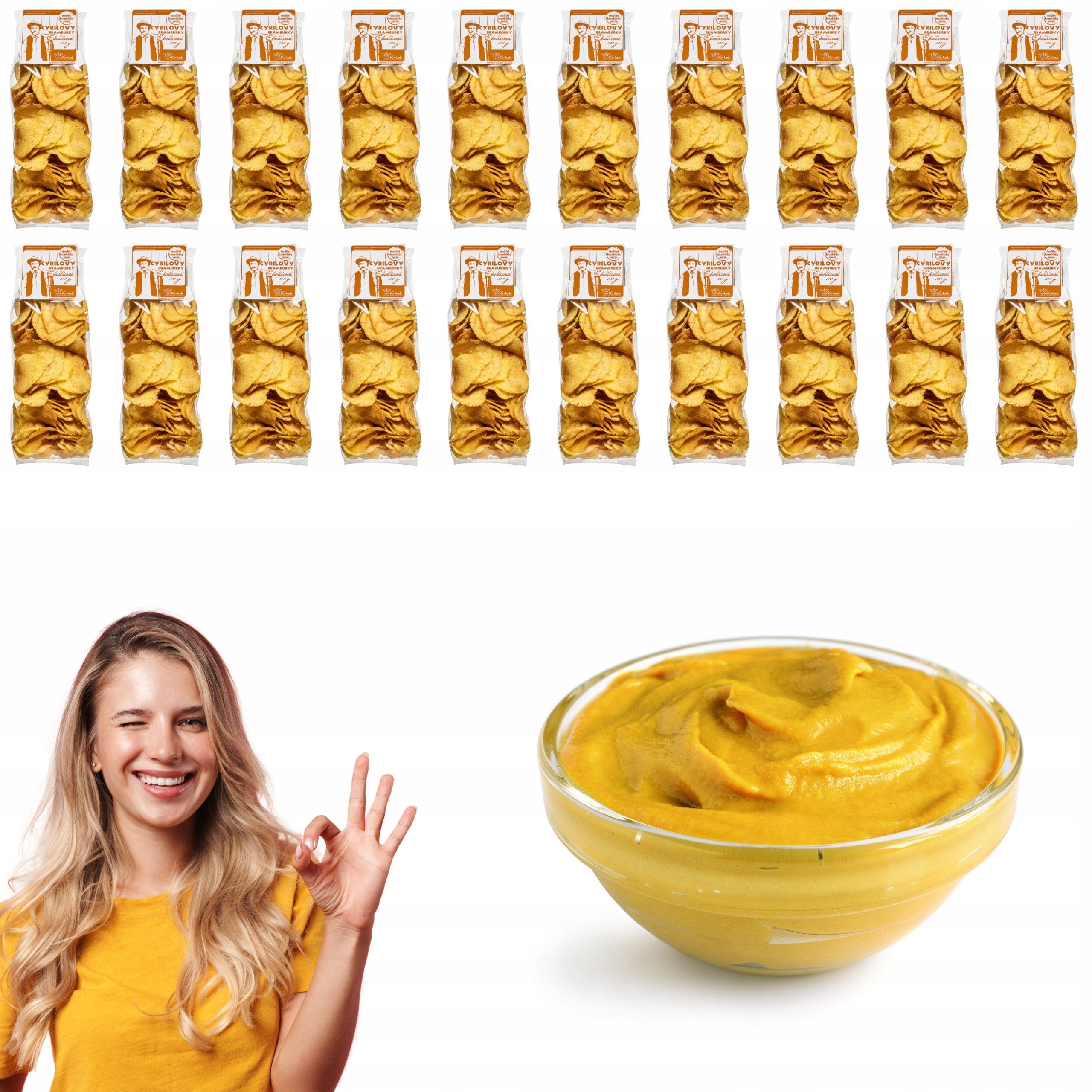 Levně Cyrilovy Bramburky hořčicové české chipsy 100 g Set 20 ks x 100 g