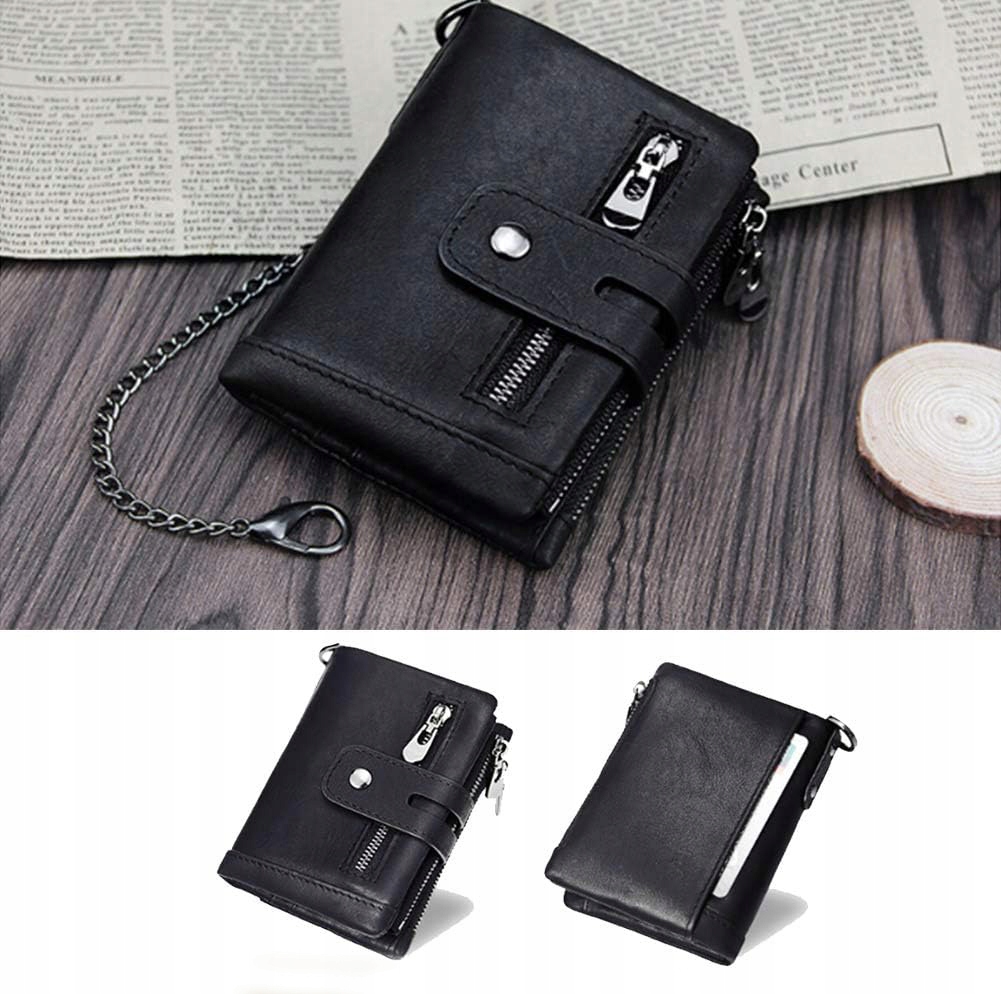 Portfel męski SKÓRZANY SKÓRA NATURALNA LICOWA Czarny RFID Karty + PUDEŁKO Kolekcja Exclusive