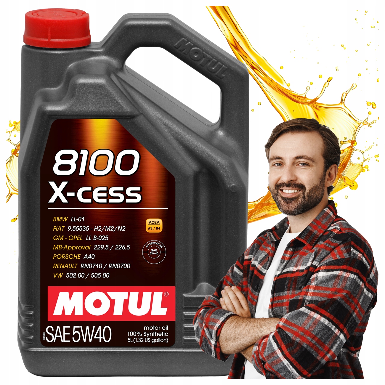 Olej Motul 8100 X-cess 5W40 4L Syntetyczny, Acea A3/B4, Bmw LL-01