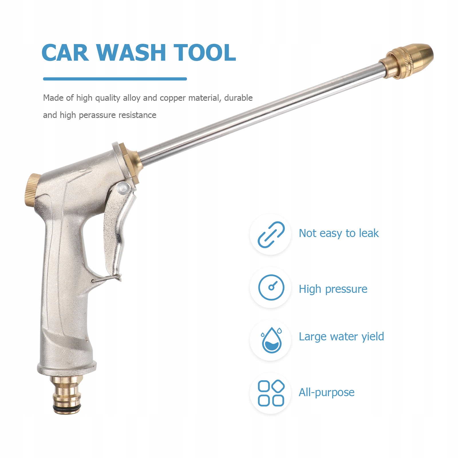 PISTOLET NA WODĘ DO PODLEWANIA OGRODU WYSOKOCIŚNIENIOWY PISTOLET NA WODĘ DO MYCIA SAMOCHODU Marka bez marki