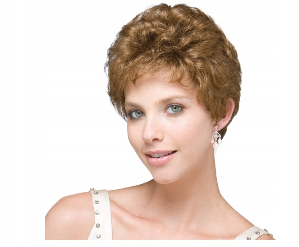 Creamily Paruka Krátká Syntetická Jednoduchá Pixie Cut Mix Hnědá