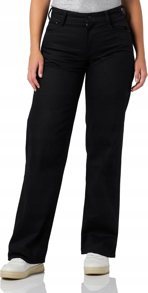 G Star Raw Černé Rovné Džíny Vysoký Pas S Knoflíkem 31/34 6FA