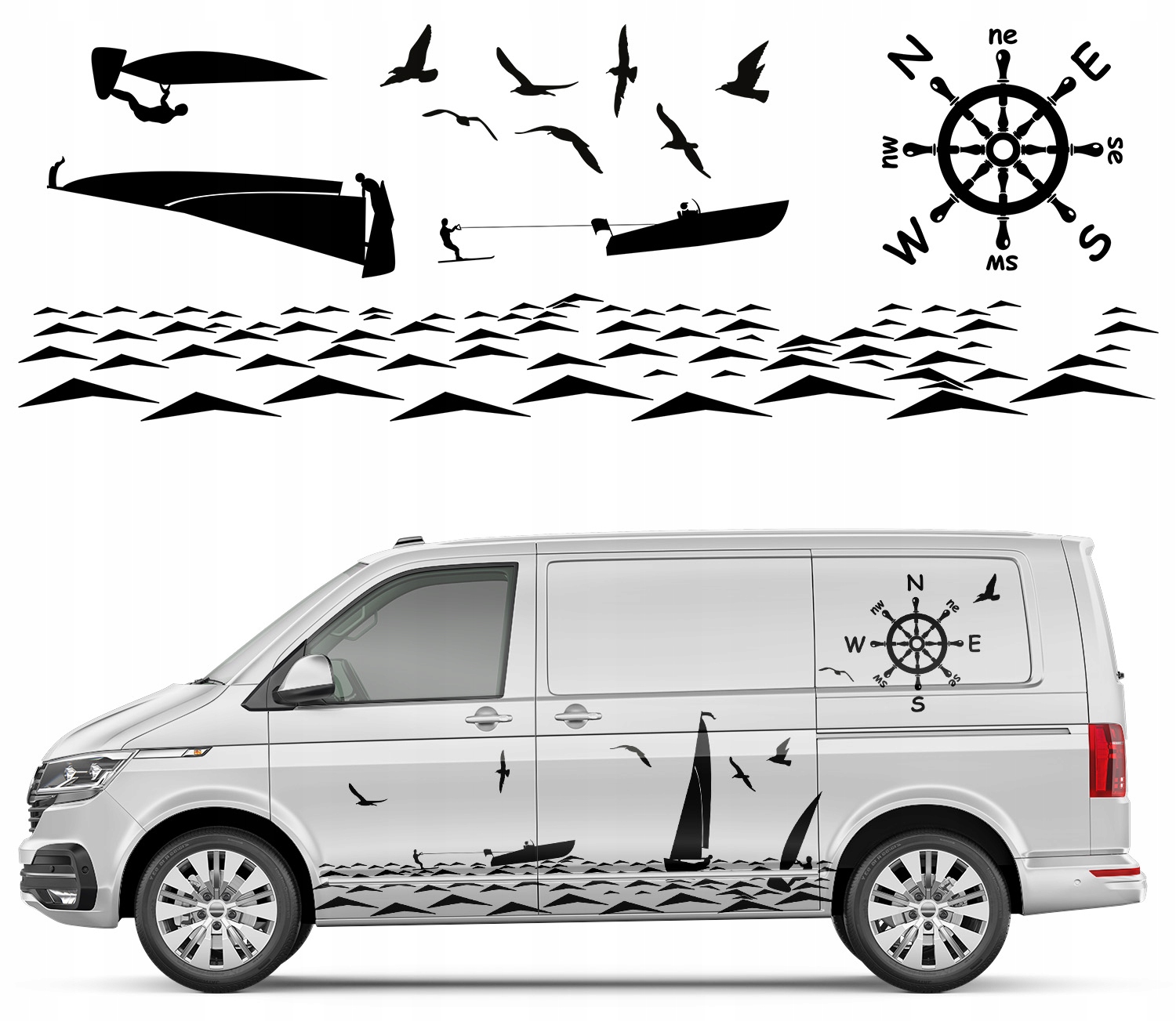 1x Nálepka na auto Motív Vodné Športy 89x255