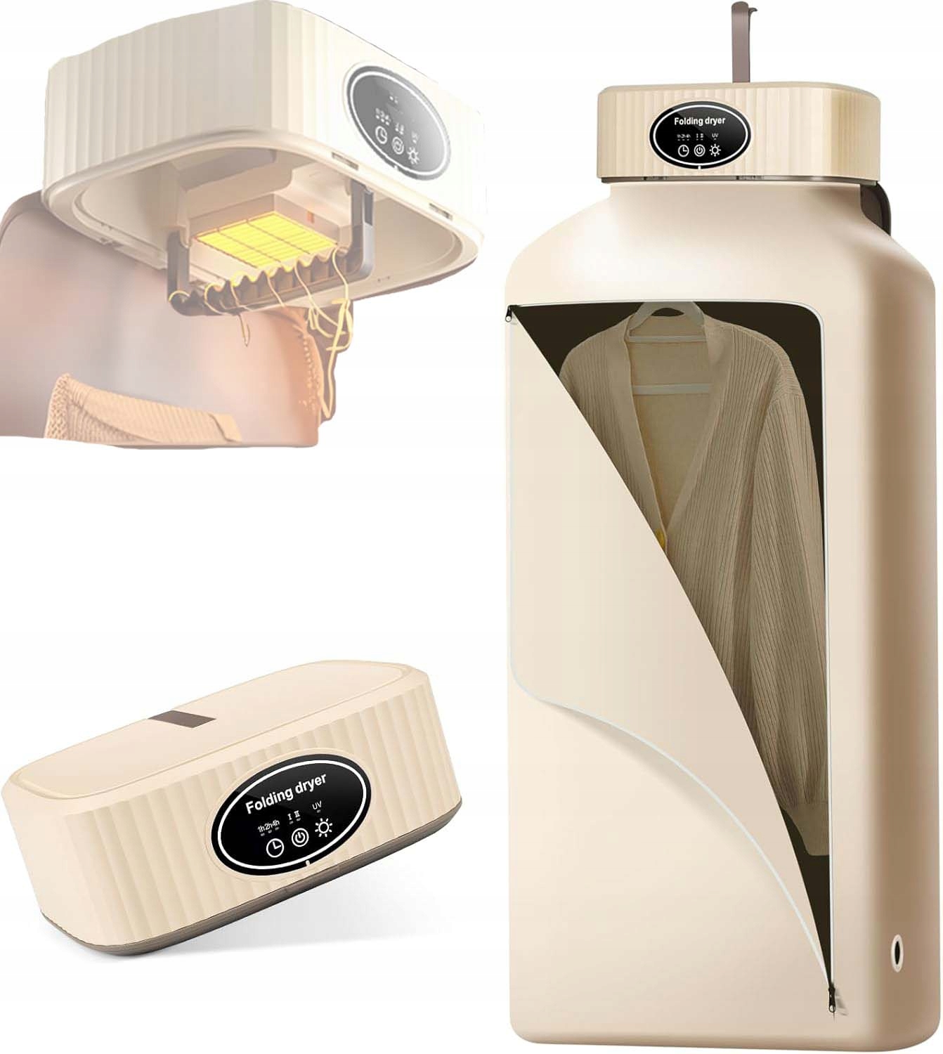 Levně Elektrický Sušák Na Prádlo Rychleschnoucí Skládací S Časovačem