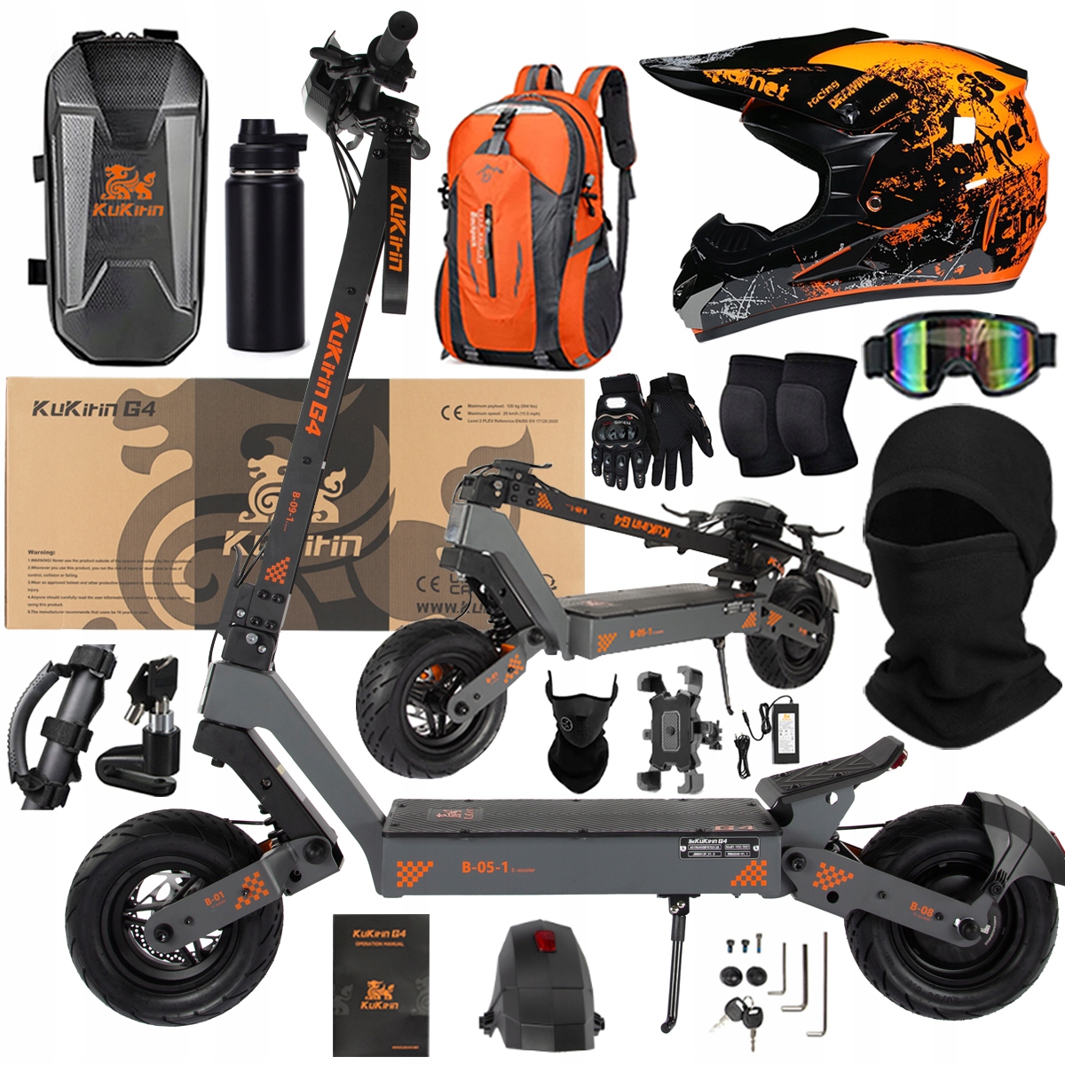 KuKirin G4 Skládací elektrická vozidla 2000W 70KM/H 60V 20Ah 75km Dárek