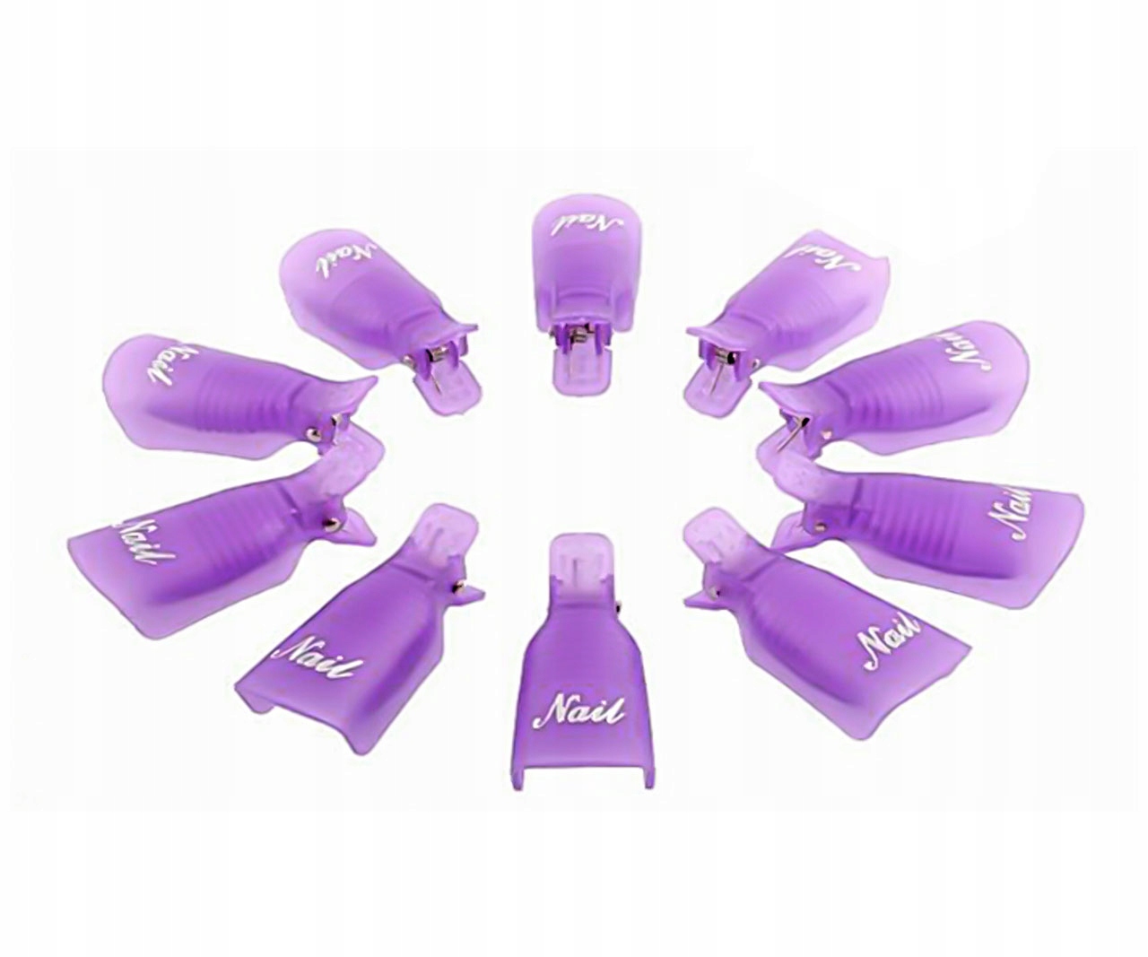 CLAVIER KLIPSY DO ZDEJMOWANIA MANICURE HYBRYDOWEGO 10 SZT. Kolor różowy