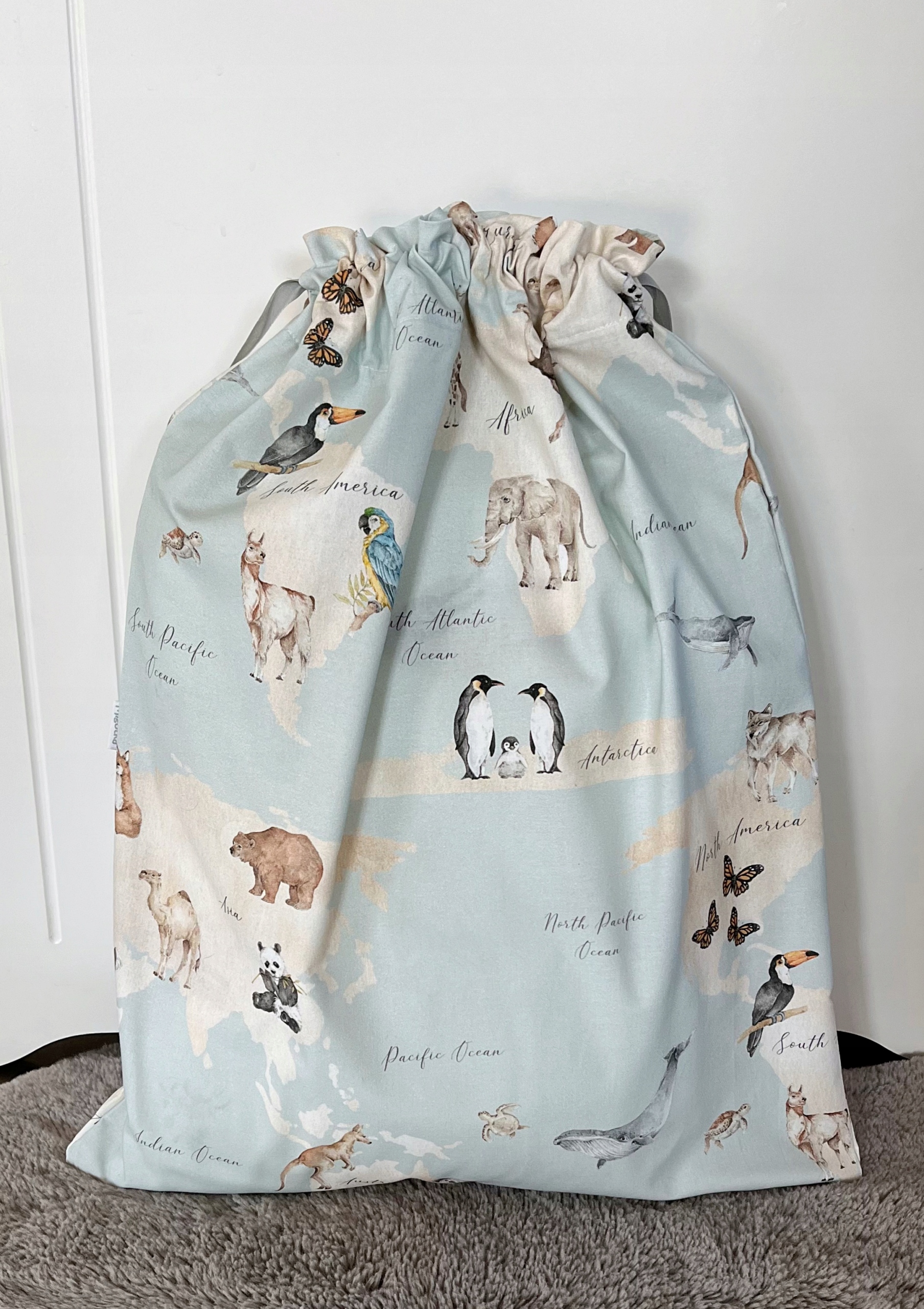 Worek do przedszkola na pościel Mapa świata EAN (GTIN) 5904624150064