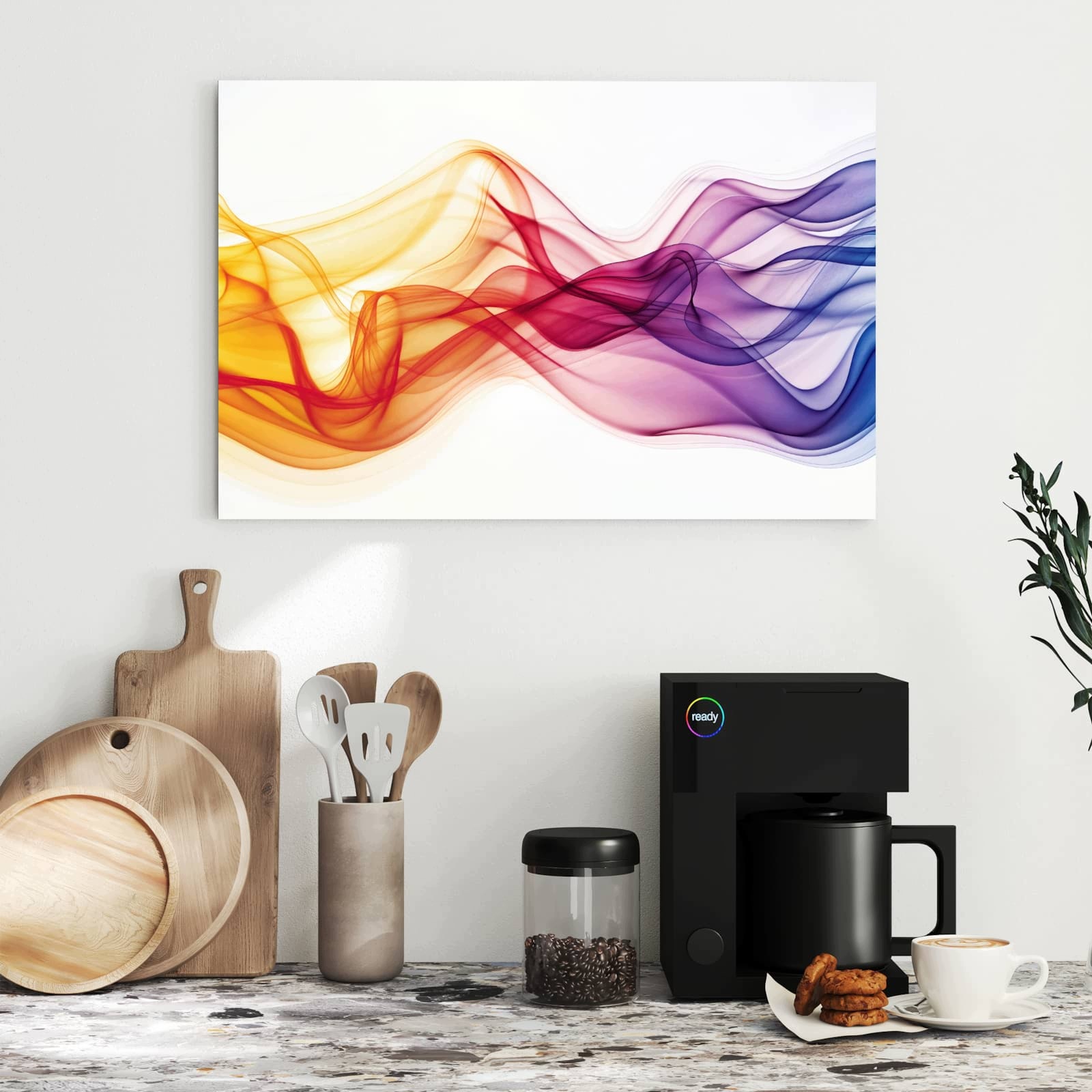 Magnetická tabule Jemné Vlny barev 60 × 40 cm