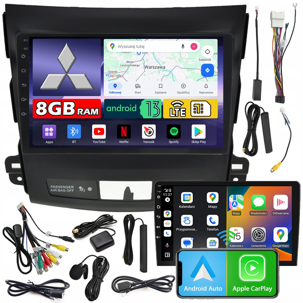Autorádio Ncs ZQ9 Mitsubishi Outlander 2006-2012 Android 8GB Lte