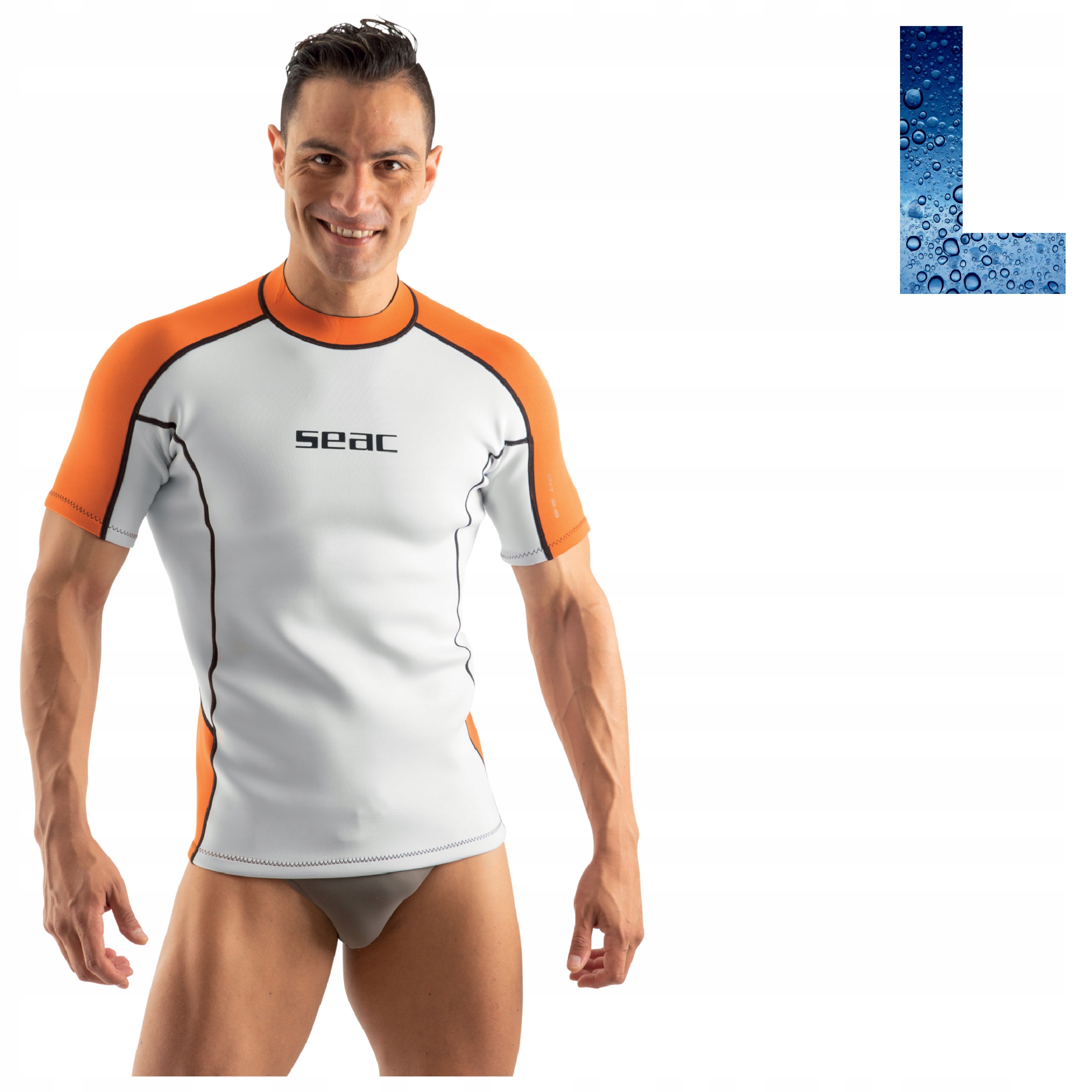 Koszulka neoprenowa żyleta z krótkim rękawem Seac Fit Short męska 2 mm L