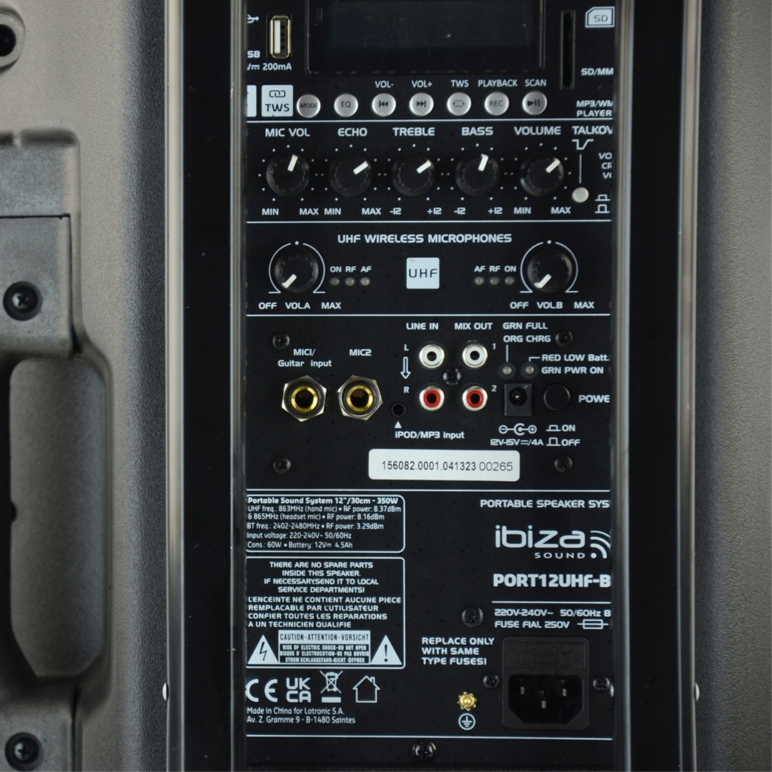 Kolumna aktywna PORT 12'' FM 2x MIC UHF TWS akumulator Typ kolumna