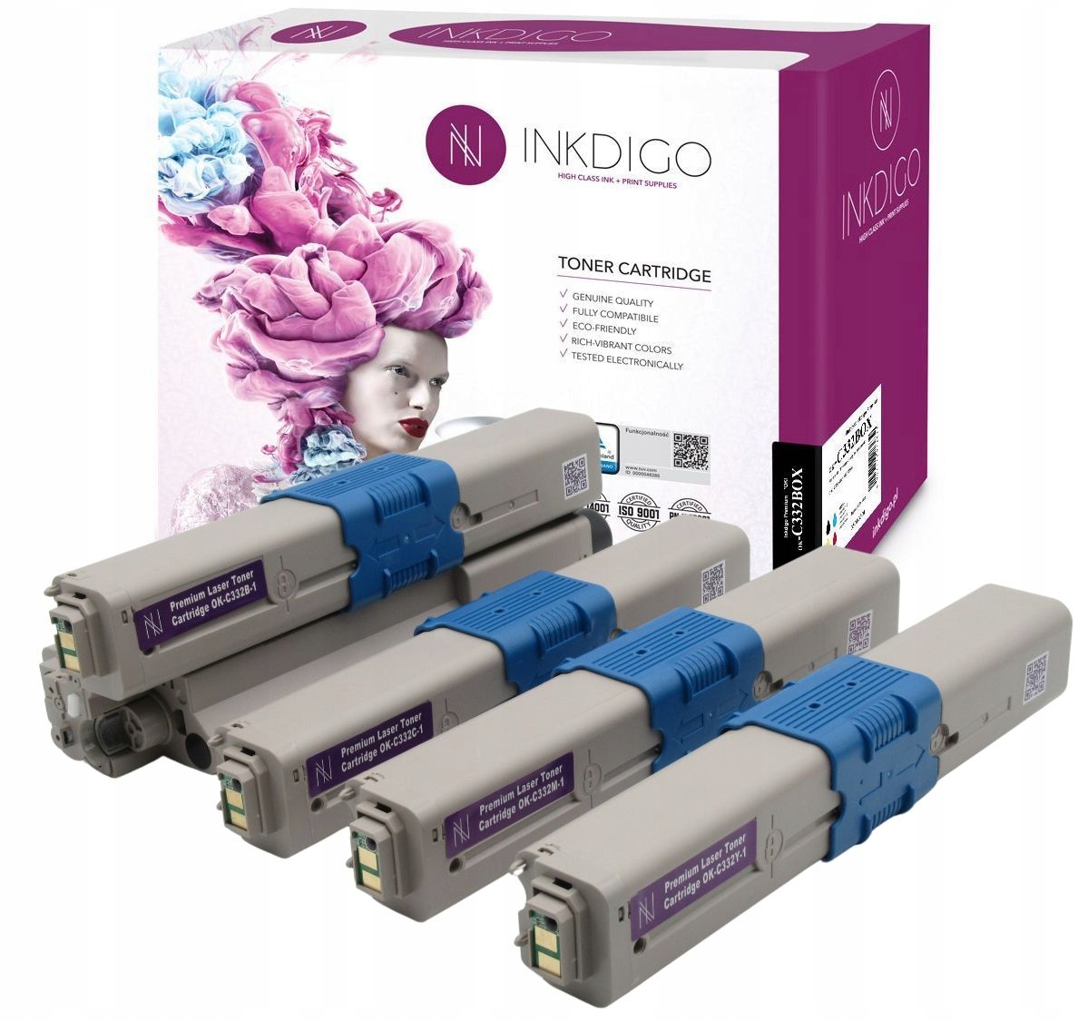 

4x Toner Do Oki C332 C332dn MC363 MC363dn Cmyk XL