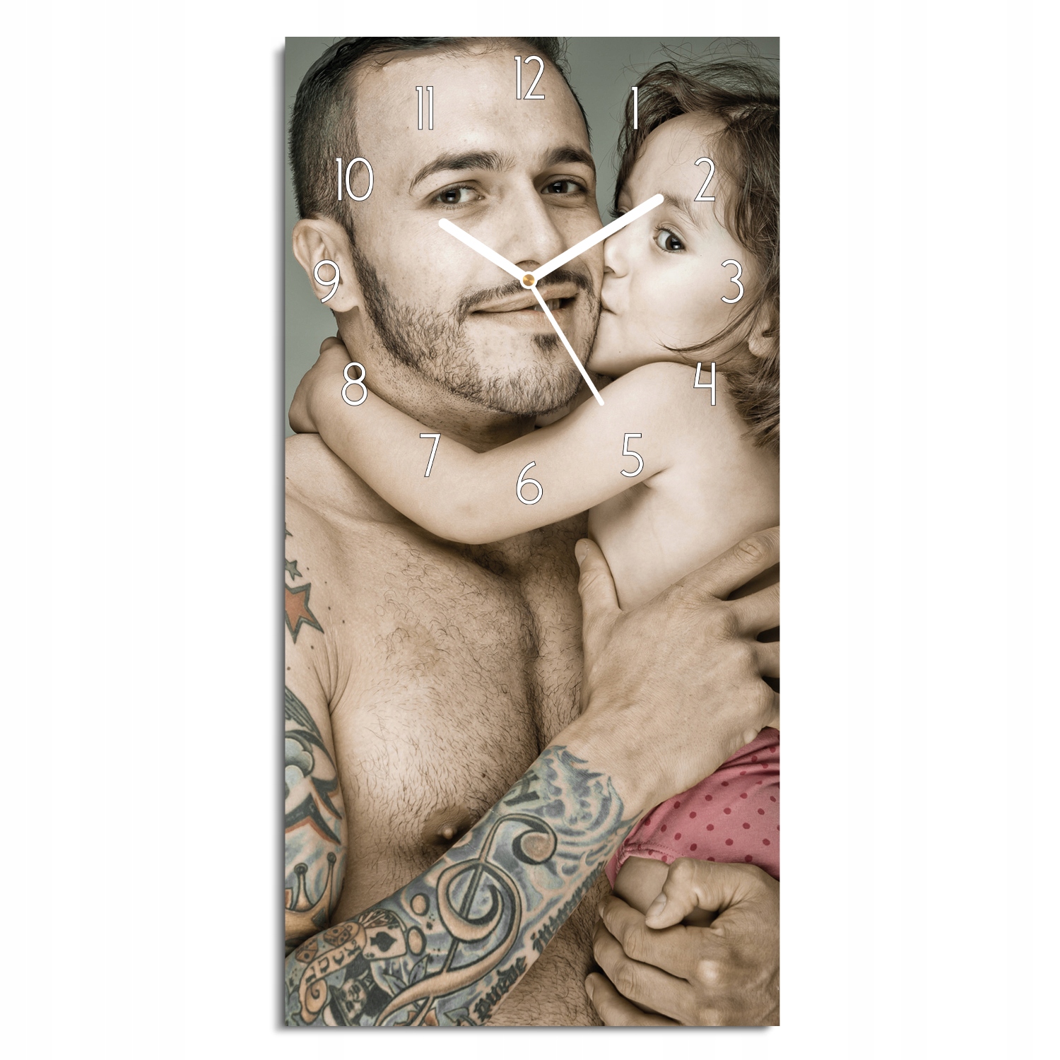 nástěnné hodiny Otec dcera tělo 30x60 ozdobné