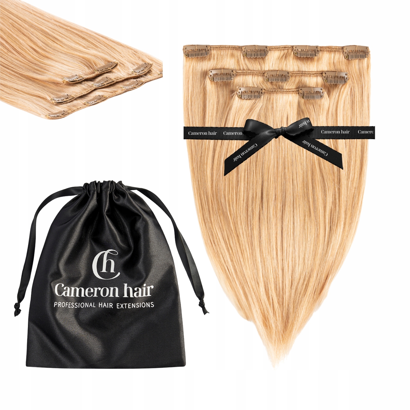 Włosy naturalne Clip In 30 cm 3 taśmy 50 gramów #27 Miodowy blond