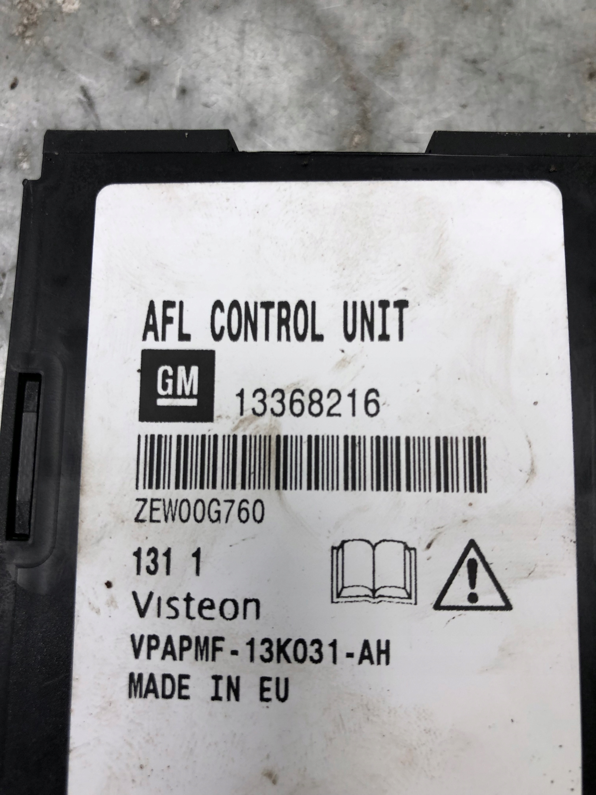 modulo Centralina luci AFL OPEL MERIVA B 13368216