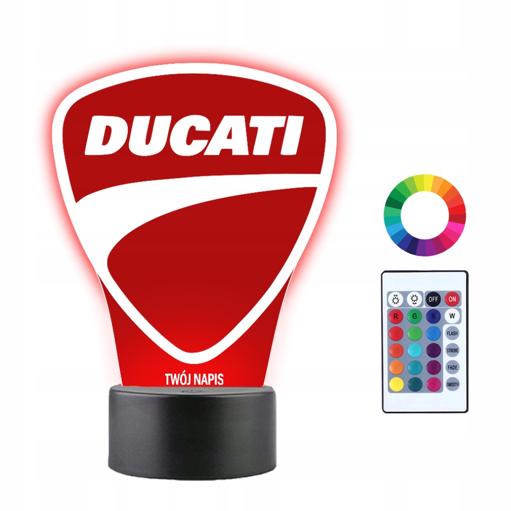 Lampka Nocna 3D Led LOGO DUCATI MOTOR IMIĘ Grawer