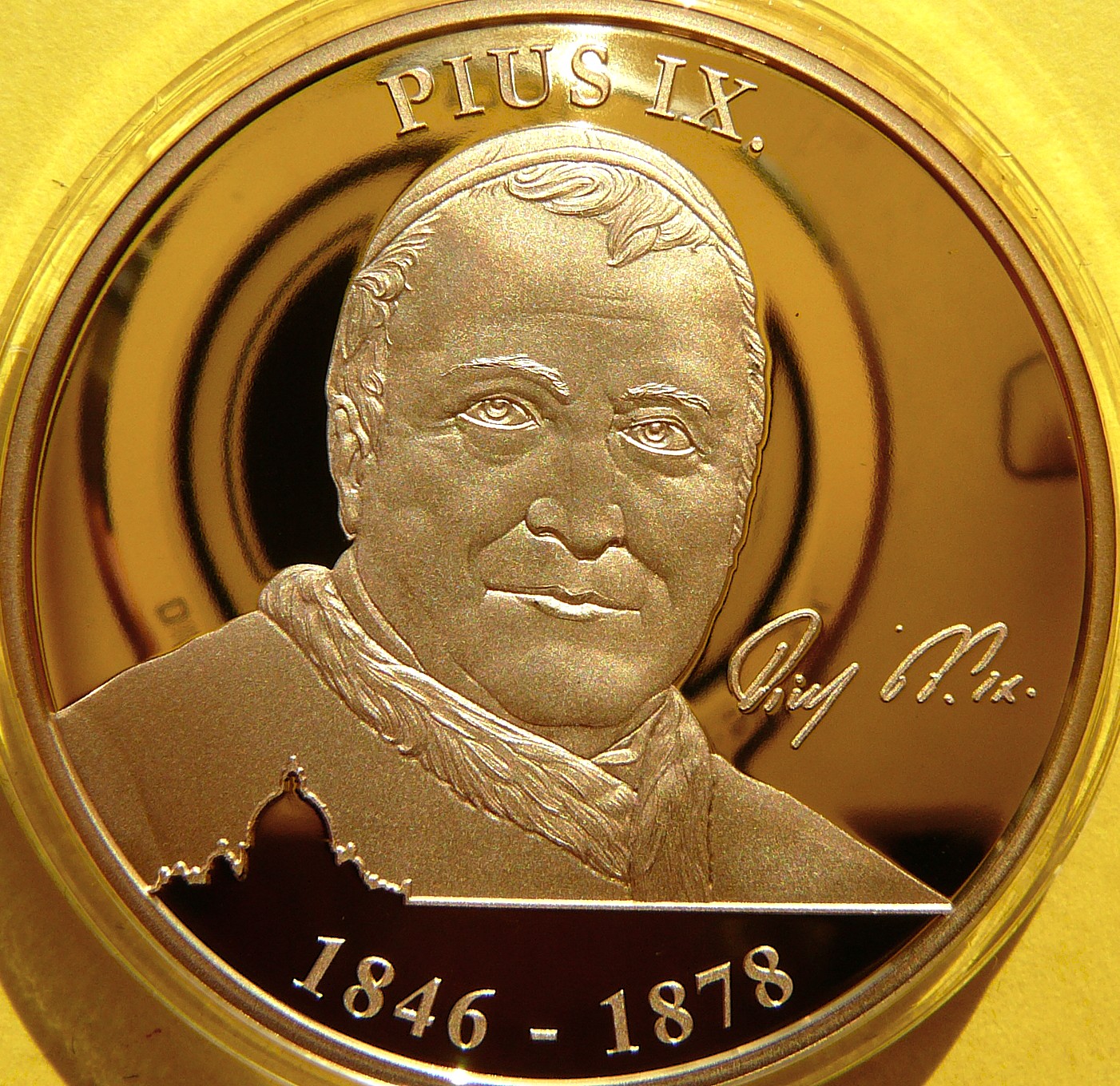 PAPIEŻ PIUS IX WATYKAN BAZYLIKA ŚW PIOTRA PROOF ZŁOTO